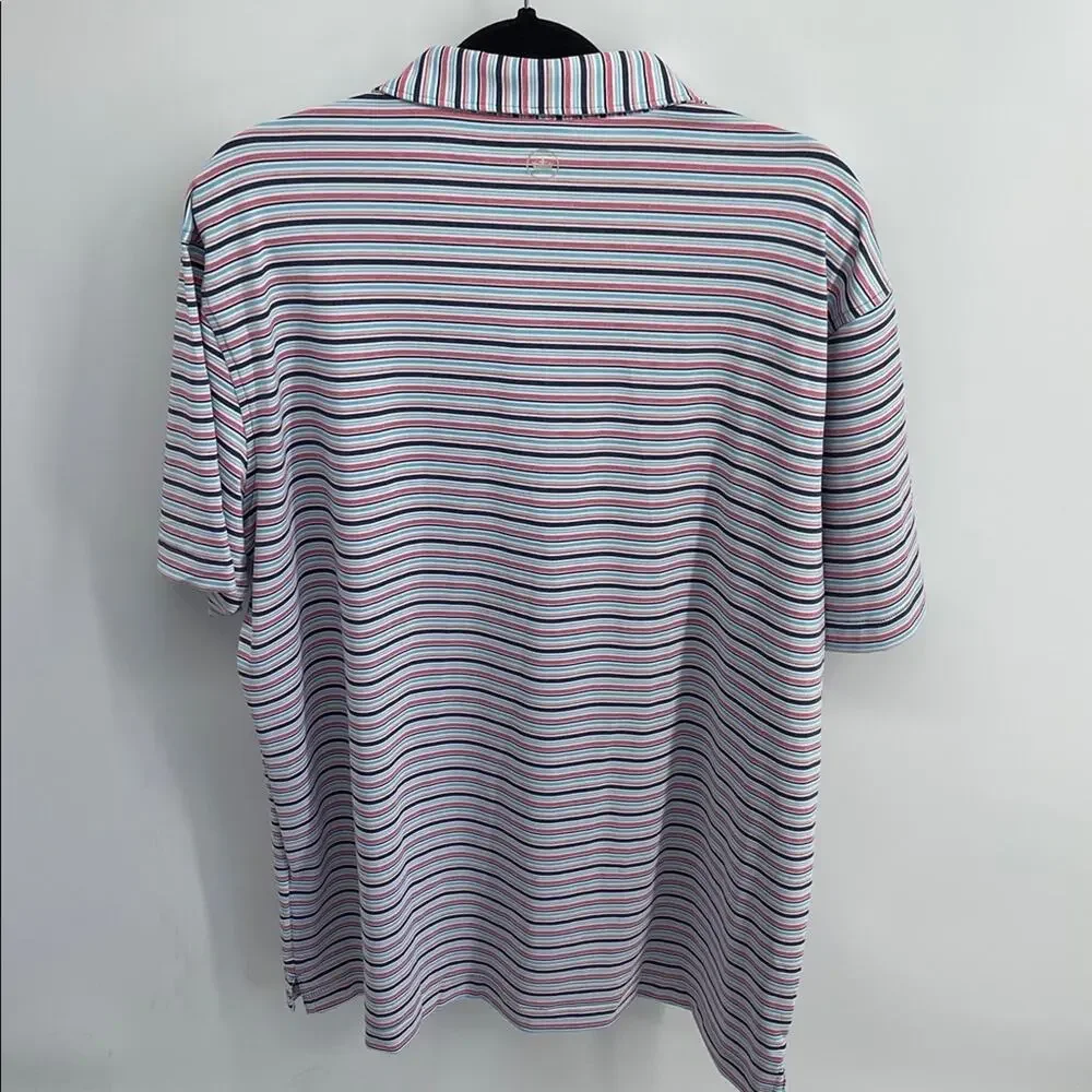 Peter Millar Performance striped golf tennis polo shirt sz XL